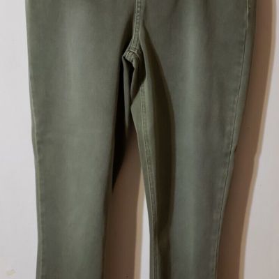 Spanx By Sara Blakely Denim Style Ankle Leggings Green Denim Size L